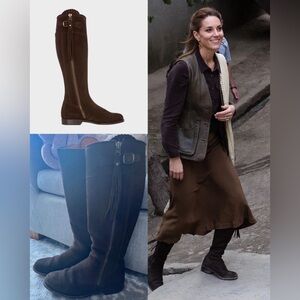 Really Wild Spanish Boots in Chocolate Suede-ASO Kate Middleton Royal-UK6.5/US9